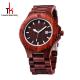Red Sandal Wooden Wrist Watch Wood Face Watch With Your Logo