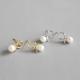 925 Sterling Silver Shell Pearl Stud Earrings Knotted Shape For Student