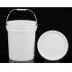 Convenient Handle Snap On Lid 5 Gallon Plastic Buckets 15.5 Inches