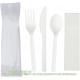 Compostable CPLA Cutlery Set, Zero Waste Serving Utensils Set, Parties Camping Trips, Biodegradable Kitchen Utensil