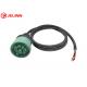 Green J1939 9pin to Open End Pigtail Cable
