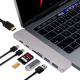 2018 Aluminum Thunderbolt 3 USB-C Hub USB Driver 7 Ports Dual Type C Hub 4K Type C Docking for MacBook Pro 13''15