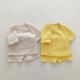 Custom Toddlers Waffle Fabric 2Pcs Cotton Embroidery T Shirts Set Summer Loungewear