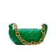 Quilted Green Womens Leather Bag OEM Thick Chain Shoulder Bag