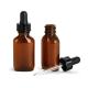 Food Grade 30ml Amber Glass Dropper Bottles , Glass Vials With Dropper Round Shape