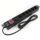 250V 16A 1U 6 Way Cabinet PDU With Switch And Overload Protection