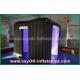 Advertising Booth Displays Black Two Doors Customize Inflatable Event Photo Booth With Rgb Led Lighting