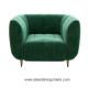 Luxury Restaurant Velvet Upholstered Leisure Lounge 75CM 100cm Two Seater Sofa