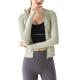 Customized Logo Nylon Cotton Women Sports Clothes Stand Collar Full Zip Yoga Jacket