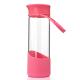 BPA Free Colorful Glass Silicone Water Bottle With Leak Proof Twist Off Lid