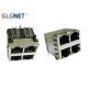 2x2 1G Magnetic RJ45 Right Angle Ethernet Jack Bi Color LED For 1G Network Ethernet