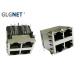 Through Hole Rj45 Multi Connector 2x2 Ports Side Entry Magnetics LEDs Durable