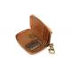 Embossed Logo Leather Card Holder Brown Color Multiscene For Men