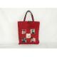 Blue Liner Outside Printing Design Red Cotton Tote Bag For Adult
