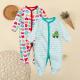 Top quality soft cotton print baby onesie footed romper wholesale