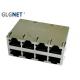 Multiple Port POE RJ45 Connector 1G 0.2mm Brass Shield Material 2x4 Stacked