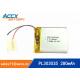303035pl 3.7V polymer battery with 280mAh rechargeable cell with PCB protection