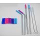 Tooth Protection Flexible Silicone Tubing Food Grade Stainless Steel Straw Head Silicone Sleeve