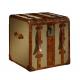 Copper Nails Leather Storage Trunk Antique Style Strong Canvas House Application
