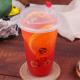 450ml PP clear coffee juice water boba tea plastic cups with lids