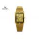 All Gold Color Mens Square Face Watches , Aluminum Alloy Mens Waterproof Wrist Watch