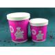 Purple Paper Soup Cups , Insulated Disposable Soup Bowls With Logo Printing