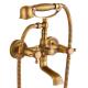 Electroplated Bathtub Bathroom Faucet Tap Wall Mixer Twist Base Brass Antique