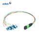 MPO-LC Duplex 3.0mm OM3/OM4 Break-out Cable Branch Length 0.5M Branch OD 2.0mm PVC/LSZH Aqua