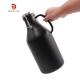 Double Wall Flip Top Black Stainless Steel Growler 2 Liter