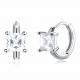 1.2cm 316L SS Square Cubic Zirconia Earrings 3A CZ Sterling Silver Stud Earrings