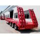 Carbon Steel Low Bed Semi Trailer , 3 Axles / 4 Axle Semi Trailer For Log Transport