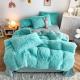 Soft and Warm Sheet Set for Kids Girl Rainbow Color Bed Sets Fur Velvet Fluffy Plush 4 Pcs