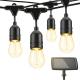 39ft S14 Edison Bulbs Solar Powered Waterproof String Lights