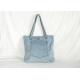Light Jean Blue Cotton Tote Bag , Double Handles Cotton Canvas Tote With Inner Pocket