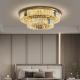 Multilayer Round Large Flush Mount Crystal Chandelier Dimmable For Home Hotel