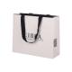 Eco Friendly White Gift Paper Bags Clothing Packaging With Flat Cotton Handle