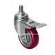 Industrial Grade 4 150kg Threaded Brake TPU Caster 5044-86 in Red for Heavy Loads