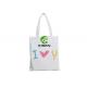 Durable Thick Organic Cotton Canvas Bags , Logo Printed White Cotton Tote Bag