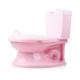 Handle Button Plastic Baby Potty Toilet with Print Pattern Training Seat in Pink/Blue/White Colors