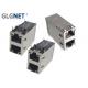 ICM 10G Magnetic Ethernet Rj45 Jack 2X1 Stacked Right Angle 90° Side Entry