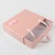 Custom Pink Fashionable Gift Packaging Box Portable Drawer With Ribbon