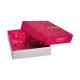 Lidded Custom Printed Soap Boxes Rose Red Glossy UV Logo With PVC Insert