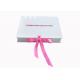 Ribbon Closure Folding Gift Boxes White Glossy Insole Packaging Box For Women