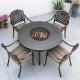 Outdoor Garden Courtyard Round Dining Cast Aluminum Patio Table And Chairs Set