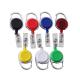 Retractable Colorful Metal Carabiner Round Badge Holder With PVC Strap / Key Ring / Lighter Holder