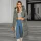 Moderate Style Women's Lower Knees Length Down / Cotton Jacket Water Proof Windproof Black Closure Zipper Snap Fastener