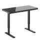 Wupro Adjustable Electric Dual Lifting Desk Black Glass Study Table 100 V/Hz 2 Stage