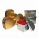 Gold / Silver Cylinder Chipboard Gift Boxes For Flower Packaging Heart Shaped