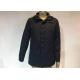 Winter Padded Mens Medium Trench Coat Navy Blue Hood And Zip Through Outwear