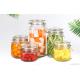 Round Transparent Glass Food Storage Canisters With Silicon Lid Eco Friendly